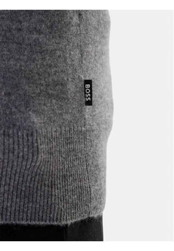 BOSS Sweter H-Hemarlo 50549984 Szary Regular Fit. Kolor: szary. Materiał: wełna
