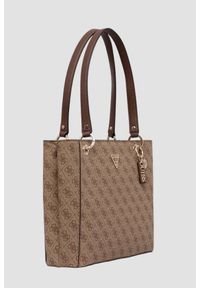 Guess - GUESS Brązowa shopperka damska Noelle Tote. Kolor: brązowy. Materiał: skórzane