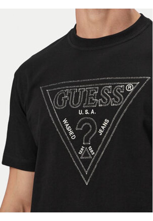 Guess T-Shirt M6GI15 K3008 Czarny Regular Fit. Kolor: czarny. Materiał: bawełna