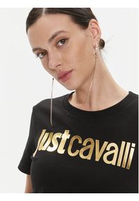 Just Cavalli T-Shirt 75PAHT00 Czarny Regular Fit. Kolor: czarny. Materiał: bawełna