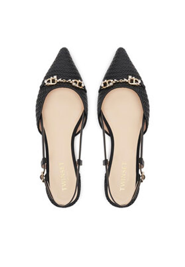 TwinSet - TWINSET Baleriny 251TGT052 Czarny. Kolor: czarny. Materiał: skóra