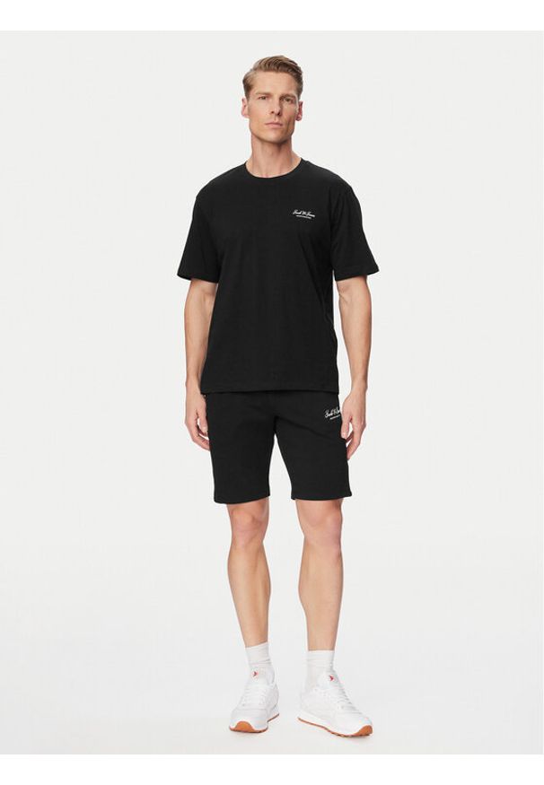 Jack & Jones Komplet t-shirt i spodenki Archive 12297642 Czarny Relaxed Fit. Kolor: czarny. Materiał: bawełna