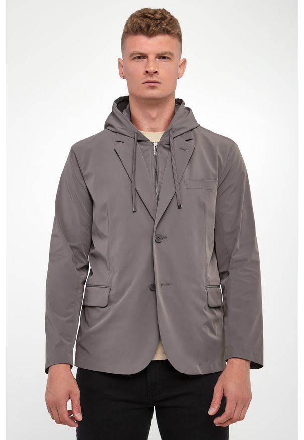 Armani Exchange - Marynarka męska z kapturem ARMANI EXCHANGE. Typ kołnierza: kaptur