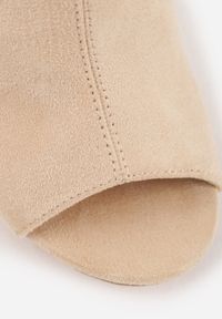 Born2be - Beżowe Sandały na Obcasie Vices ze Skórzaną Wkładką Felunetia. Okazja: na co dzień. Zapięcie: sprzączka. Kolor: beżowy. Materiał: skóra. Obcas: na obcasie. Styl: casual, elegancki. Wysokość obcasa: średni #2