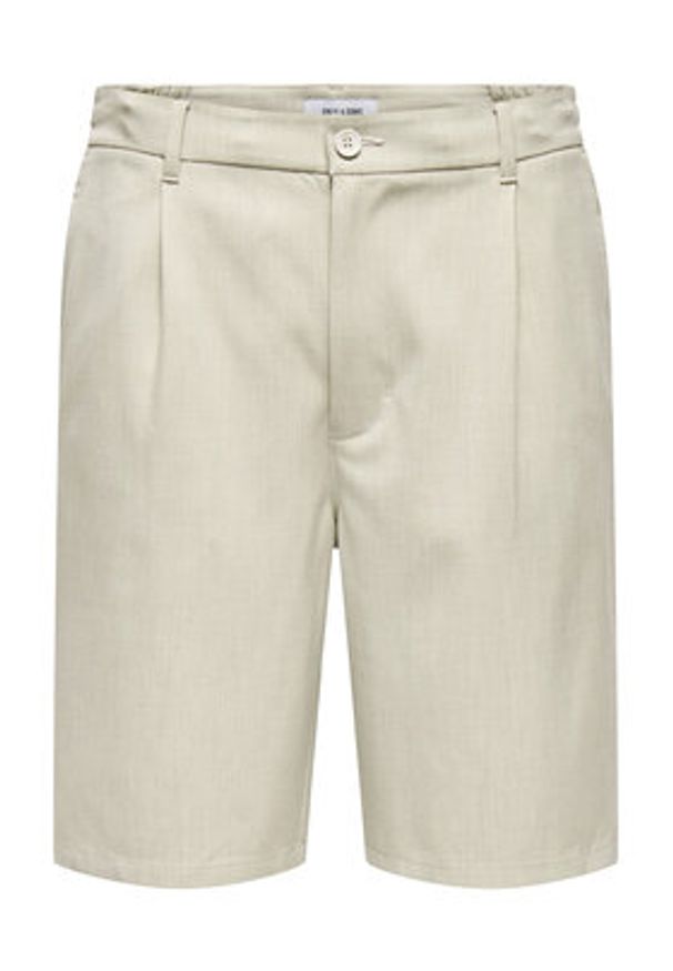 Only & Sons Szorty materiałowe Lou 22032473 Beżowy Regular Fit. Kolor: beżowy. Materiał: syntetyk