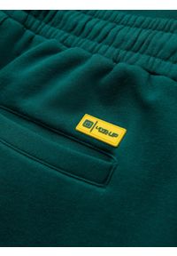 Ombre Clothing - Klasyczne dresowe spodnie unisex ze ściągaczami – ciemnozielone V17. Kolor: zielony. Materiał: dresówka. Wzór: aplikacja. Styl: klasyczny #6