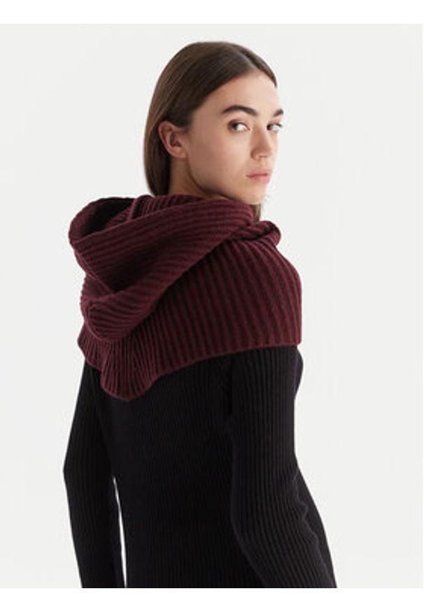 Pinko - PINKO Balaklawa 104494 A2Z1 R57 Bordowy. Kolor: czerwony. Materiał: wełna