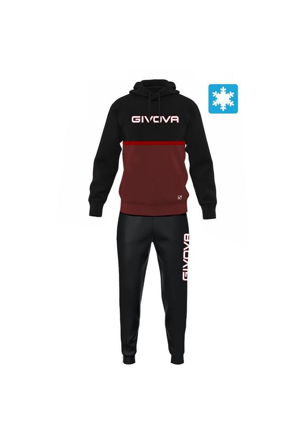 Givova - GIVOVA Italia 106 Dres Męski z Kapturem Felpa Bicolor 2XS. Kolor: czarny, szary, wielokolorowy. Materiał: dresówka. Sport: fitness