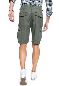 Lee - MĘSKIE SZORTY MATERIAŁOWE LEE FATIGUE SHORTS KHAKI L73BCJ14. Kolor: zielony, brązowy. Materiał: materiał #3