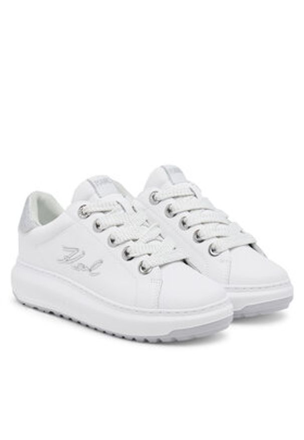 Karl Lagerfeld - KARL LAGERFELD Sneakersy KL67518 Biały. Kolor: biały. Materiał: skóra