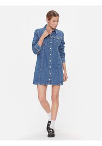 Tommy Jeans Sukienka jeansowa Aline Ls Dress Ah5032 Ext DW0DW17542 Niebieski Regular Fit. Kolor: niebieski. Materiał: bawełna