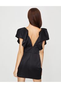 ALEXANDRE VAUTHIER - Czarna sukienka z marszczeniami. Kolor: czarny. Materiał: wiskoza, materiał. Typ sukienki: kopertowe. Styl: klasyczny, wizytowy. Długość: mini #7