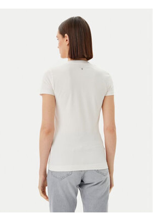 Guess T-Shirt W5GI10 J1314 Biały Slim Fit. Kolor: biały. Materiał: bawełna