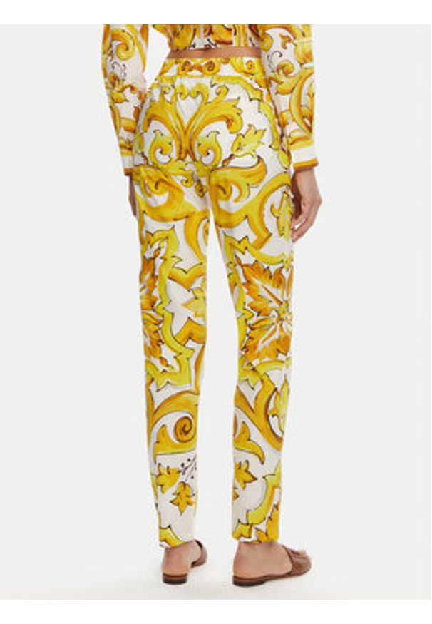 DOLCE & GABBANA - Dolce&Gabbana Spodnie materiałowe FTC4PT HH5EA Żółty Regular Fit. Kolor: żółty. Materiał: bawełna
