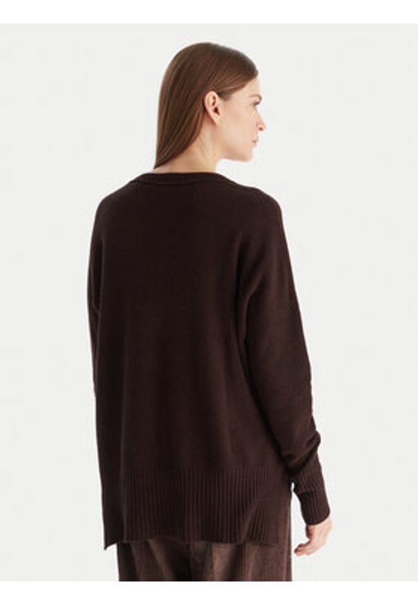 Kontatto Sweter 3M0842C Bordowy Relaxed Fit. Kolor: czerwony. Materiał: syntetyk, wiskoza