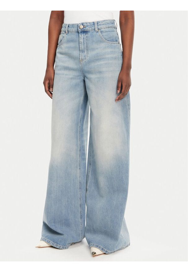 TwinSet - TWINSET Jeansy 251TT2260 Niebieski Wide Leg. Kolor: niebieski