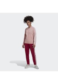 Adidas - Dres Essentials 3-Stripes Rozmiar XS Różowy - HD4301. Kolor: wielokolorowy, brązowy, czerwony, biały. Materiał: dresówka