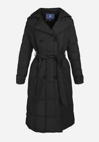 Born2be - Czarna Kurtka Pikowana z Paskiem Gutdat. Okazja: na co dzień. Kolor: czarny. Materiał: materiał. Długość rękawa: długi rękaw. Długość: długie. Sezon: zima. Styl: casual #8