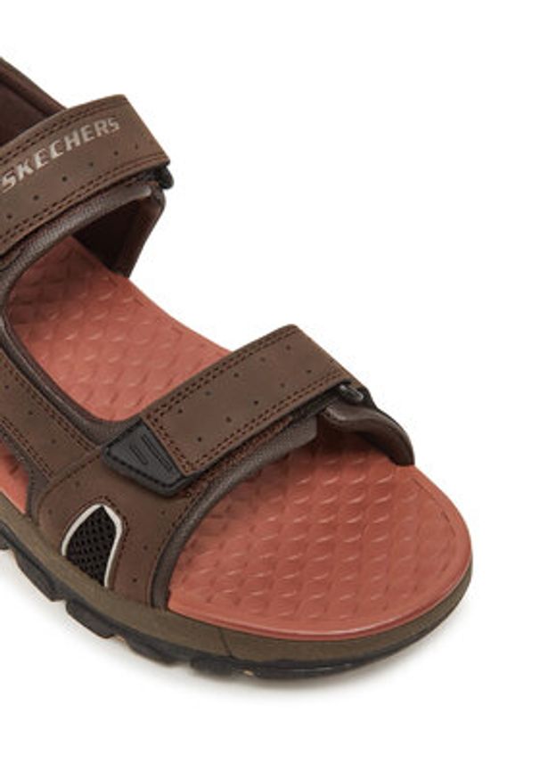 skechers - Skechers Sandały Tresmen-Hirano 204106/CHOC Brązowy. Kolor: brązowy. Materiał: skóra