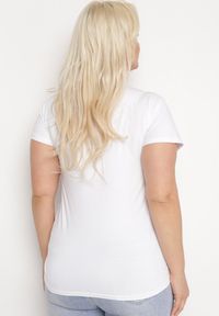 Born2be - Biały Bawełniany T-shirt z Ozdobnym Nadrukiem Littana. Okazja: na co dzień. Kolor: biały. Materiał: bawełna. Wzór: nadruk. Sezon: wiosna, lato. Styl: casual, klasyczny #6