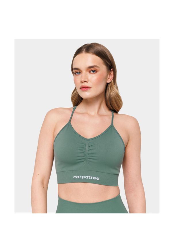 Biustonosz bezszwowy Carpatree Allure zielony. Kolor: zielony. Sport: fitness