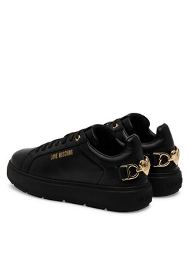 Love Moschino - LOVE MOSCHINO Sneakersy JA15394G1MIA0000 Czarny. Kolor: czarny. Materiał: skóra