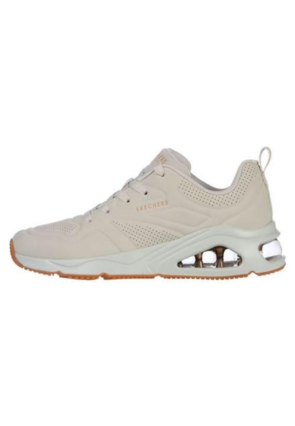 skechers - Buty do chodzenia damskie Skechers Tres-air Uno. Kolor: beżowy. Materiał: syntetyk, materiał. Sport: turystyka piesza