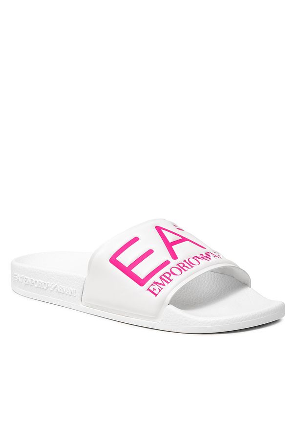 Klapki EA7 Emporio Armani XCP001 XCC22 M499 White/Pink Fluo. Kolor: biały. Materiał: skóra