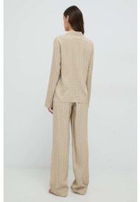 Guess piżama damska kolor beżowy satynowa. Kolor: beżowy. Materiał: satyna #2