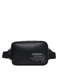 Guess Saszetka nerka HMNYLP P5424 Czarny. Kolor: czarny. Materiał: skóra