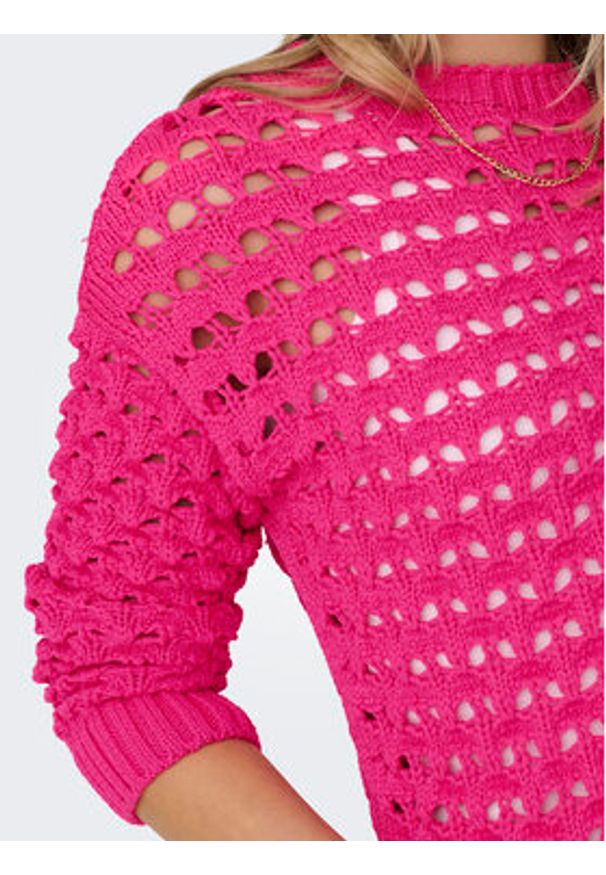 only - ONLY Sweter Linda 15311772 Różowy Regular Fit. Kolor: różowy. Materiał: syntetyk