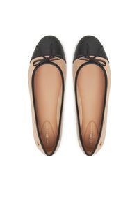 TOMMY HILFIGER - Tommy Hilfiger Baleriny Toe Cap Leather Ballerina FW0FW08759 Écru. Materiał: skóra #4