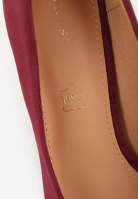 Born2be - Bordowe Czółenka na Szpilce ze Skórzaną Wkładką Cleliae. Okazja: na spotkanie biznesowe. Kolor: czerwony. Materiał: skóra. Obcas: na szpilce. Styl: elegancki, biznesowy, klasyczny. Wysokość obcasa: średni #5