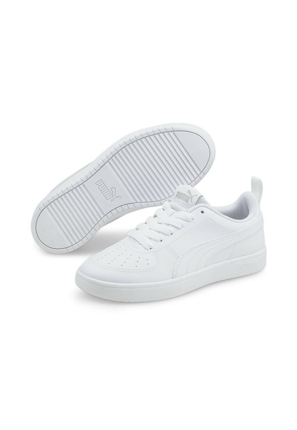 Buty do chodzenia dla dzieci Puma Rickie JR. Kolor: szary, biały, wielokolorowy. Materiał: tkanina, materiał, syntetyk. Sport: turystyka piesza