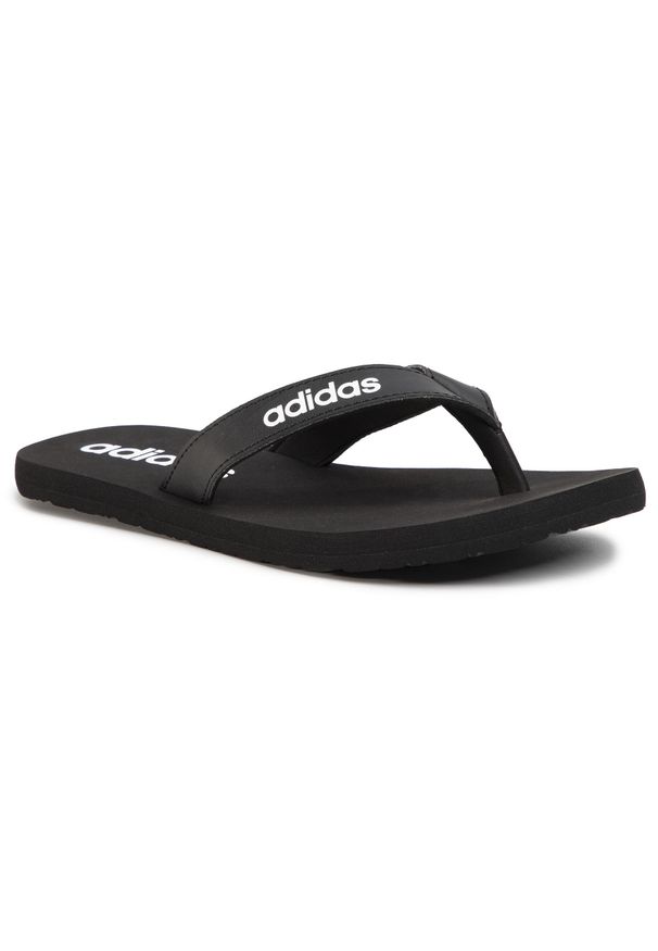 Adidas - Japonki adidas Eezay Flip Flop EG2042 Cblack/Twwht/Cblack. Kolor: czarny. Materiał: skóra