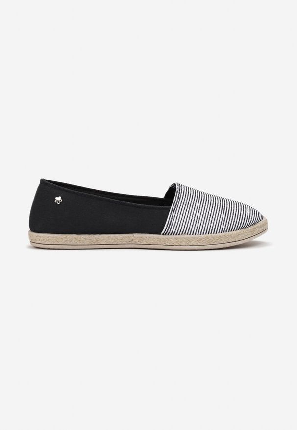 Renee - Czarne Espadryle Loving Tonight. Zapięcie: bez zapięcia. Kolor: czarny. Materiał: materiał. Wzór: paski, nadruk. Obcas: na płaskiej podeszwie