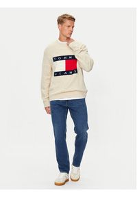 Tommy Jeans Sweter Flag DM0DM19442 Beżowy Regular Fit. Kolor: beżowy. Materiał: syntetyk #3