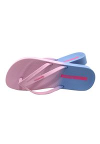 Klapki damskie rekreacyjne Ipanema 83385 AJ183 Pink/Blue różowe. Okazja: na plażę. Kolor: różowy. Materiał: guma. Wzór: paski. Styl: wakacyjny #4