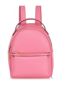 Ochnik - Różowy plecak damski z imitacji skóry. Kolor: różowy. Materiał: skóra