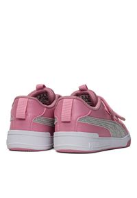 Sneakersy dziecięce różowe Puma Multiflex Glitz FS V PS 384885-02. Okazja: na co dzień. Zapięcie: rzepy. Kolor: różowy. Materiał: syntetyk, materiał. Szerokość cholewki: normalna
