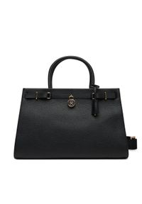 TOMMY HILFIGER - Tommy Hilfiger Torebka American Icon Tote Leather AW0AW17185 Czarny. Kolor: czarny. Materiał: skórzane