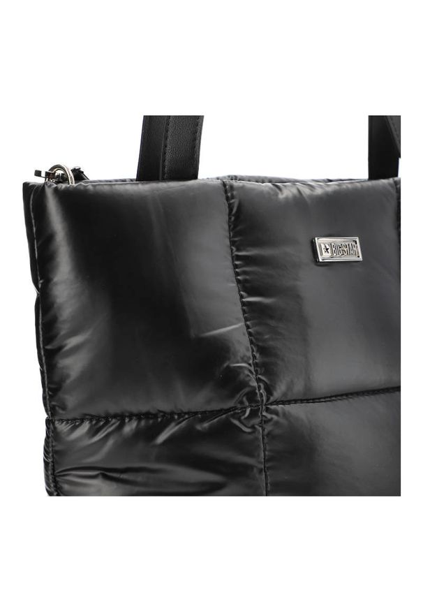 Big-Star - Czarna Torba Big Star Modna Pikowana Shopperka. Kolor: czarny. Materiał: pikowane. Styl: biznesowy, elegancki