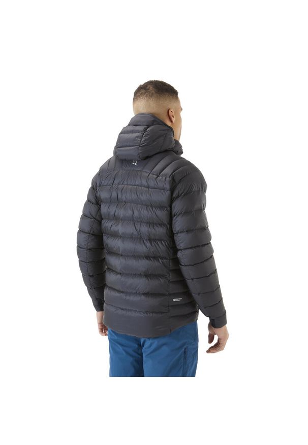 Kurtka puchowa męska Rab Electron Pro Down Jacket z kapturem. Typ kołnierza: kaptur. Kolor: pomarańczowy, wielokolorowy, szary. Materiał: puch