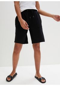 bonprix - Szorty dresowe z kieszeniami. Kolor: czarny. Materiał: dresówka #1
