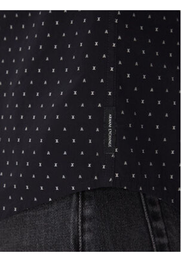 Armani Exchange Koszula XM000719 AF13206 FB064 Granatowy Regular Fit. Kolor: niebieski. Materiał: bawełna