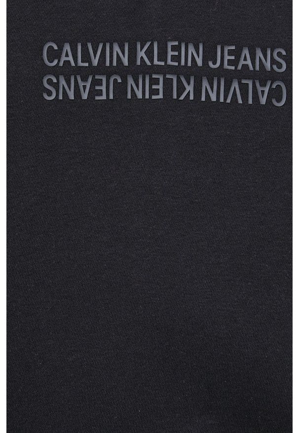 Calvin Klein Jeans bluza męska kolor czarny z nadrukiem. Kolor: czarny. Materiał: włókno. Długość: krótkie. Wzór: nadruk