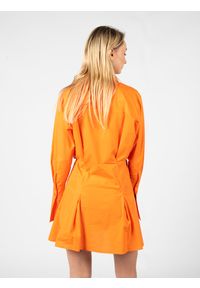 Pinko Sukienka "Austero" | 100885 Y6VW | Kobieta | Pomarańczowy. Kolor: pomarańczowy. Materiał: bawełna. Typ sukienki: wyszczuplające, koszulowe. Styl: elegancki. Długość: mini #5