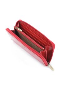 Wittchen - Damski portfel ze skóry z herbem na zamek czerwony. Kolor: czerwony. Materiał: skóra. Wzór: aplikacja #4
