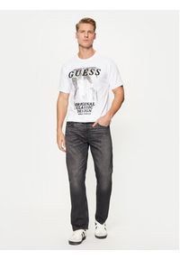 Guess T-Shirt M4BI47 J1314 Biały Slim Fit. Kolor: biały. Materiał: bawełna