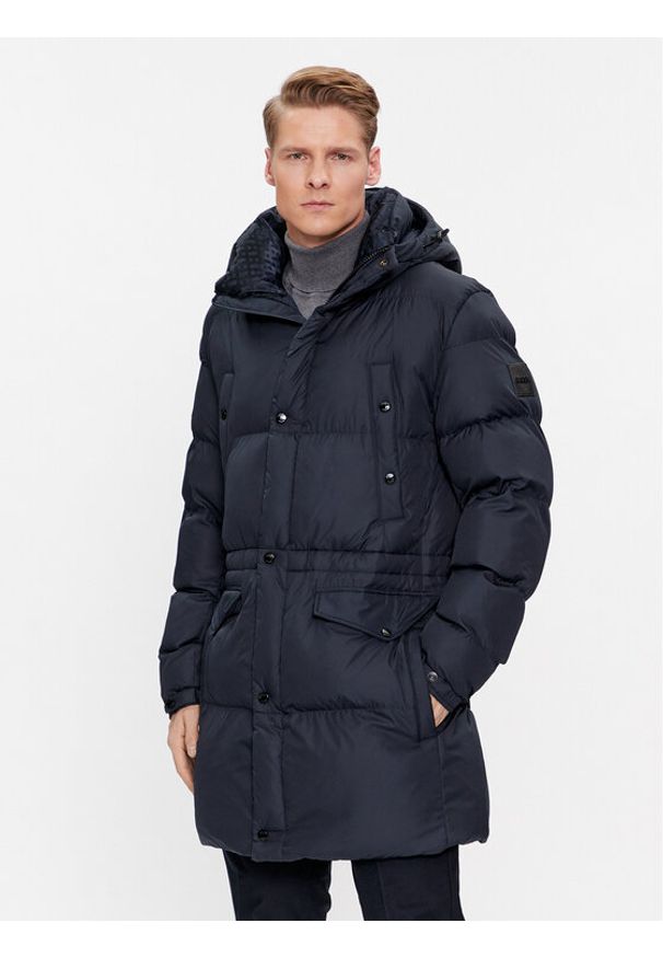 BOSS Płaszcz zimowy Condolo 50498000 Granatowy Regular Fit. Kolor: niebieski. Materiał: syntetyk. Sezon: zima